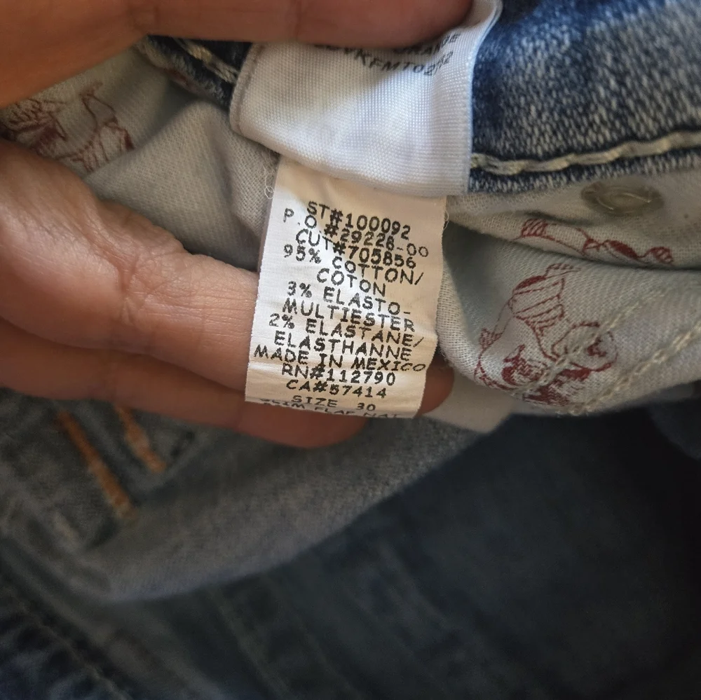 True Religion Slim FLAP ORANGE BIG T Rodeo Affair Jeans Size 30x32